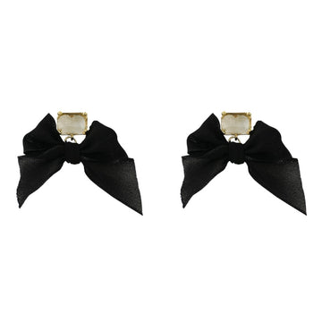 AENSOA 2021 New Jewelry Korean Sweet Black White Bowknot Women Earrings Sweet Fabric Lace Bow Fashion Drop Earrings Jewelry Gift daiiibabyyy